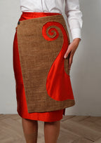 Longboat Skirt - Orange & Burlap