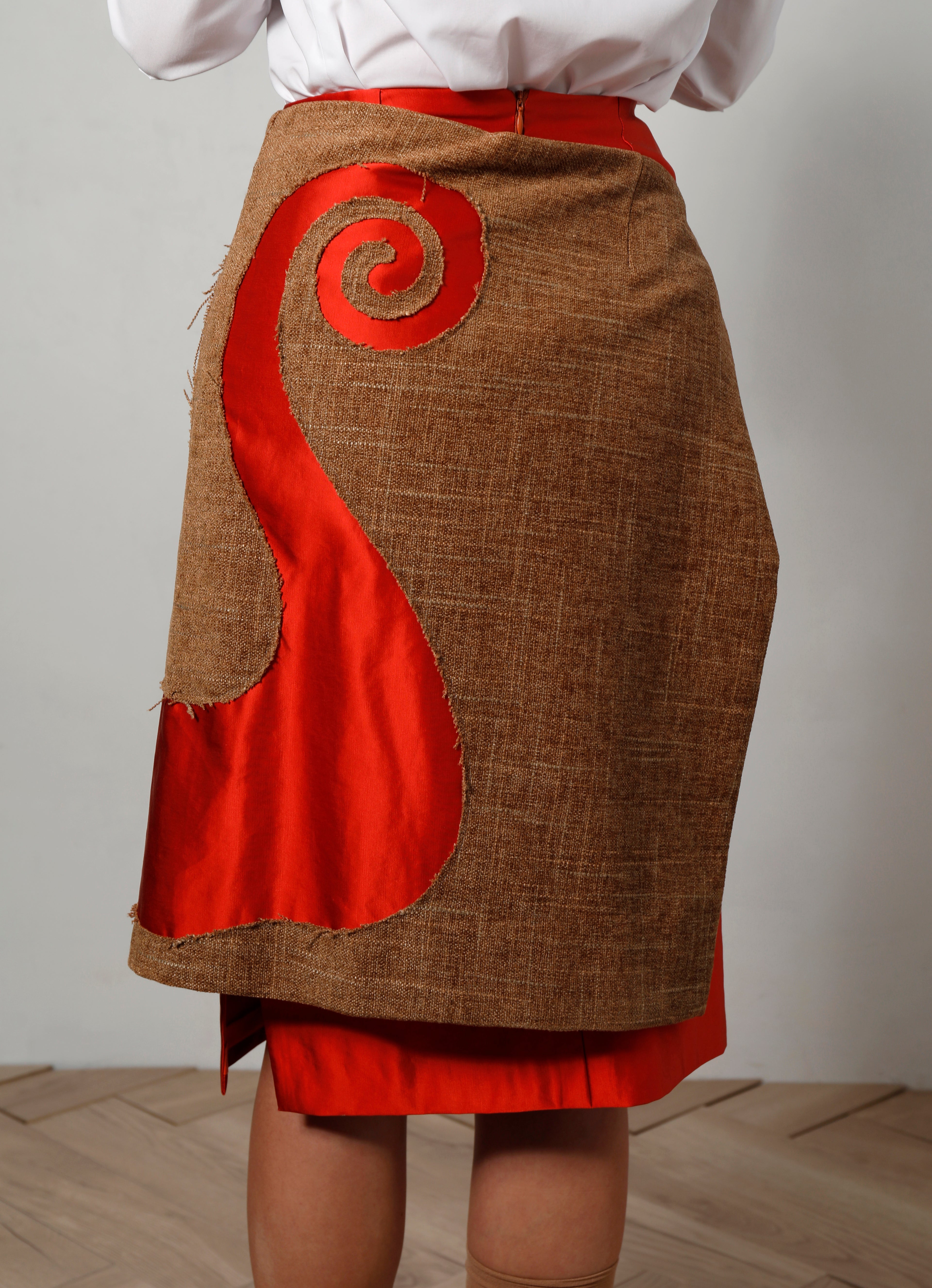 Longboat Skirt - Orange & Burlap
